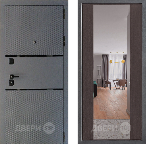 Дверь Дверной континент Диамант Дизайн ФЛЗ-1 Зеркало Венге в Павловском Посаде