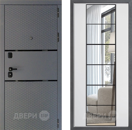 Дверь Дверной континент Диамант Дизайн ФЛЗ-2 Зеркало Белый софт в Павловском Посаде