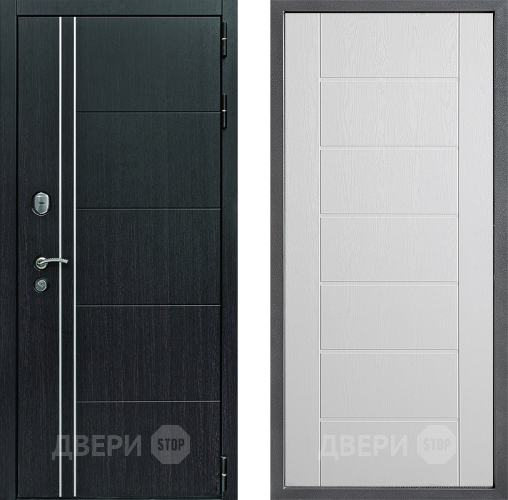 Входная металлическая Дверь Дверной континент Теплолюкс Дизайн ФЛ-Лайн Белое дерево в Павловском Посаде