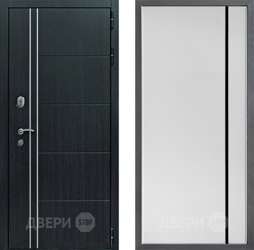 Входная металлическая Дверь Дверной континент Теплолюкс Дизайн ФЛ-757 Черное Стекло Софт милк в Павловском Посаде