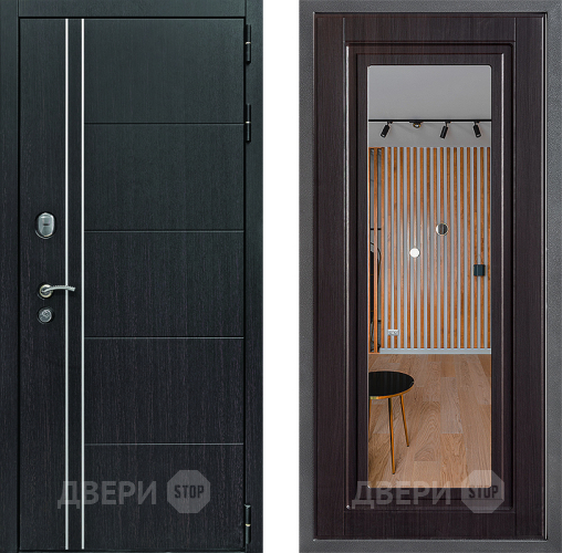 Входная металлическая Дверь Дверной континент Теплолюкс Дизайн ФЛЗ Зеркало Венге в Павловском Посаде