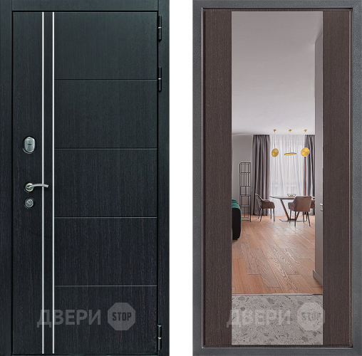 Входная металлическая Дверь Дверной континент Теплолюкс Дизайн ФЛЗ-1 Зеркало Венге в Павловском Посаде