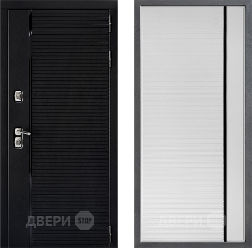 Входная металлическая Дверь Дверной континент ДК-1 ФЛ-757 Черное Стекло Софт милк в Павловском Посаде