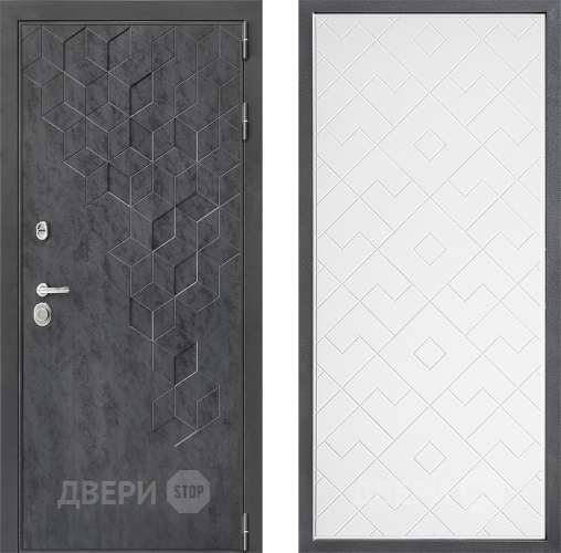 Входная металлическая Дверь Дверной континент ДК-3/713 ФЛ-Тиффани Белый софт в Павловском Посаде