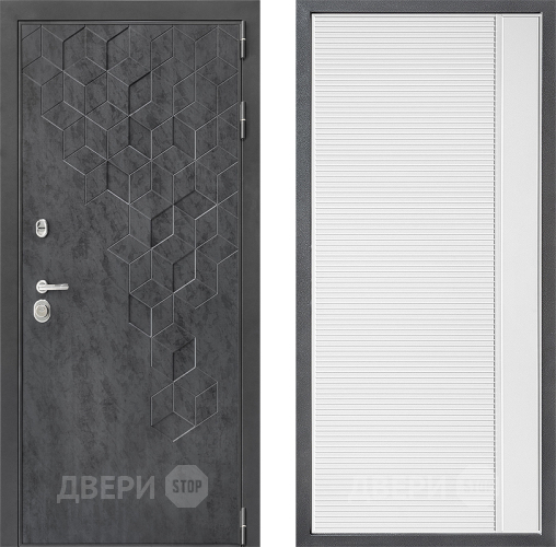 Входная металлическая Дверь Дверной континент ДК-3/713 ФЛ-757 Белое Стекло Софт милк в Павловском Посаде