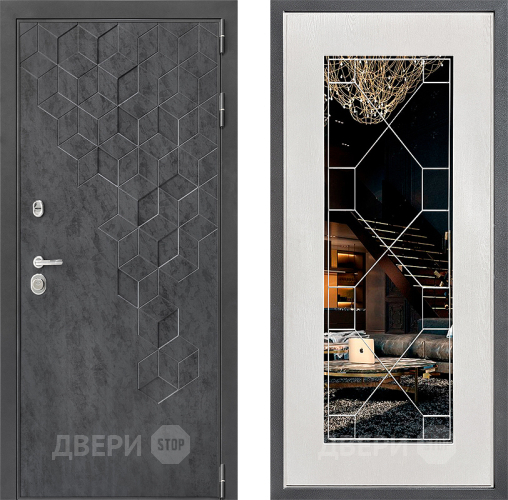 Дверь Дверной континент ДК-3/713 ФЛ-Тиффани Зеркало Белое дерево в Павловском Посаде