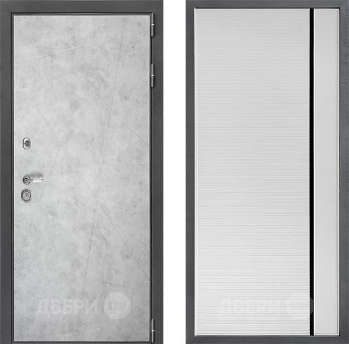 Входная металлическая Дверь Дверной континент ДК-3/743 ФЛ-757 Черное Стекло Софт милк в Павловском Посаде