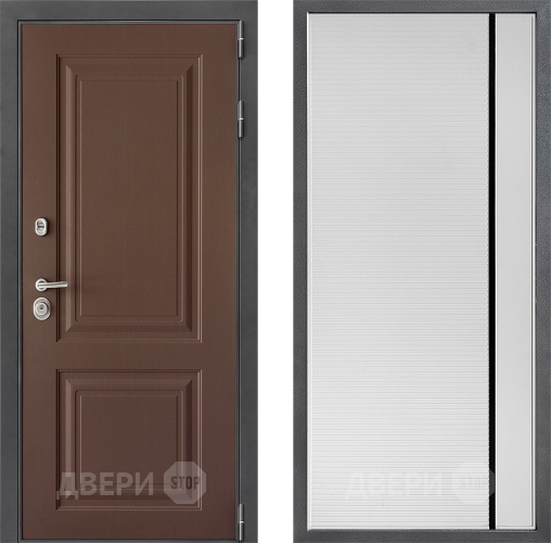 Входная металлическая Дверь Дверной континент ДК-3/729 ФЛ-757 Черное Стекло Софт милк в Павловском Посаде