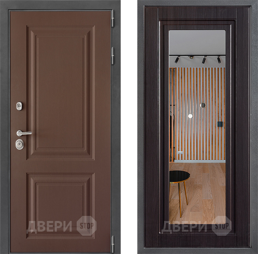 Входная металлическая Дверь Дверной континент ДК-3/729 ФЛЗ Зеркало Венге в Павловском Посаде