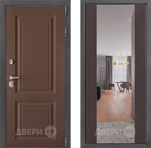 Входная металлическая Дверь Дверной континент ДК-3/729 ФЛЗ-1 Зеркало Венге в Павловском Посаде