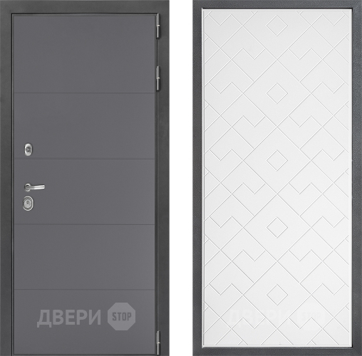 Входная металлическая Дверь Дверной континент ДК-3/649 ФЛ-Тиффани Белый софт в Павловском Посаде