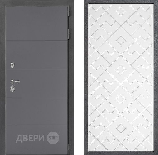 Входная металлическая Дверь Дверной континент ДК-3/649 ФЛ-Тиффани Белый софт в Павловском Посаде