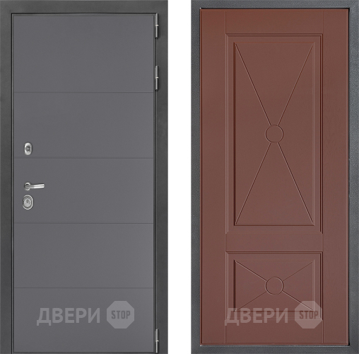 Входная металлическая Дверь Дверной континент ДК-3/649 ФЛ-617 Ясень шоколадный в Павловском Посаде