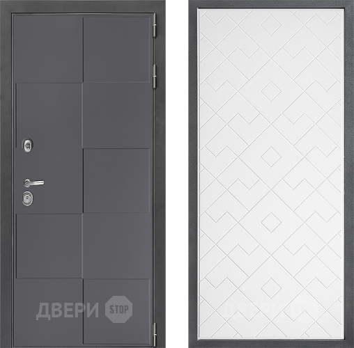 Входная металлическая Дверь Дверной континент ДК-3/606 ФЛ-Тиффани Белый софт в Павловском Посаде