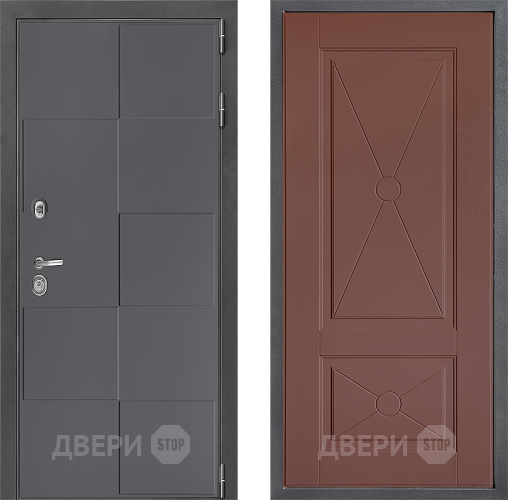 Входная металлическая Дверь Дверной континент ДК-3/606 ФЛ-617 Ясень шоколадный в Павловском Посаде