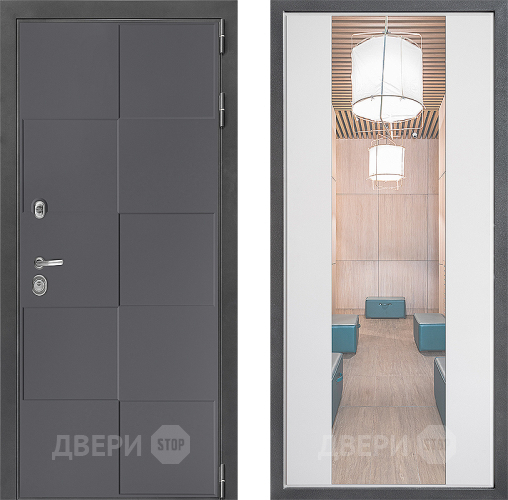 Дверь Дверной континент ДК-3/606 ФЛЗ-1 Зеркало Белый софт в Павловском Посаде