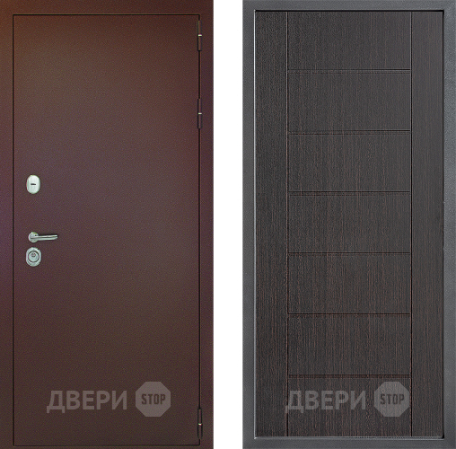 Входная металлическая Дверь Дверной континент Рубикон Медь Дизайн ФЛ-Лайн Венге в Павловском Посаде
