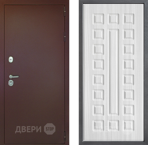 Входная металлическая Дверь Дверной континент Рубикон Медь Дизайн ФЛ-183 Сандал белый в Павловском Посаде