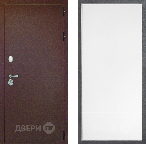 Входная металлическая Дверь Дверной континент Рубикон Медь Дизайн ФЛ-649 Белый софт в Павловском Посаде