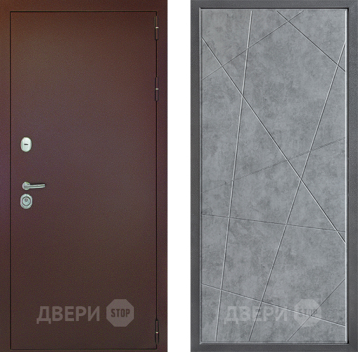 Дверь Дверной континент Рубикон Медь Дизайн ФЛ-655 Бетон серый в Павловском Посаде