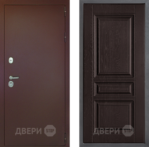 Входная металлическая Дверь Дверной континент Рубикон Медь Дизайн ФЛ-243 Дуб шоколадный в Павловском Посаде