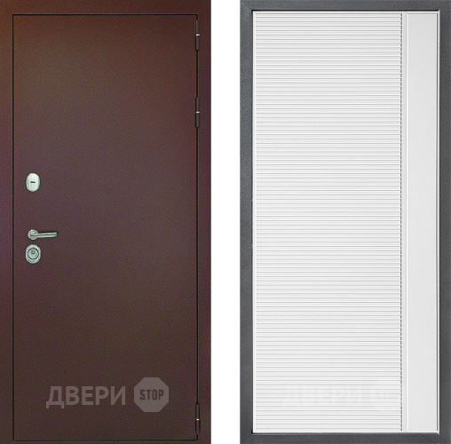 Входная металлическая Дверь Дверной континент Рубикон Медь Дизайн ФЛ-757 Белое Стекло Софт милк в Павловском Посаде
