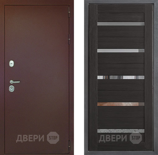Входная металлическая Дверь Дверной континент Рубикон Медь Дизайн ФЛ-47 Венге в Павловском Посаде