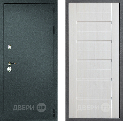 Входная металлическая Дверь Дверной континент Рубикон Серебро Дизайн ФЛ-70 Лиственница белая в Павловском Посаде