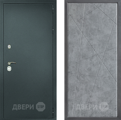Входная металлическая Дверь Дверной континент Рубикон Серебро Дизайн ФЛ-655 Бетон серый в Павловском Посаде