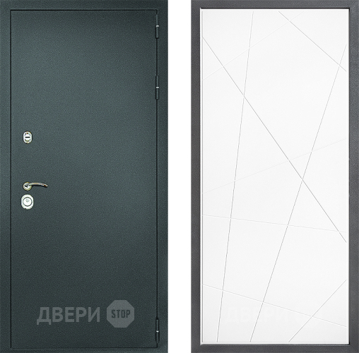 Входная металлическая Дверь Дверной континент Рубикон Серебро Дизайн ФЛ-655 Белый софт в Павловском Посаде