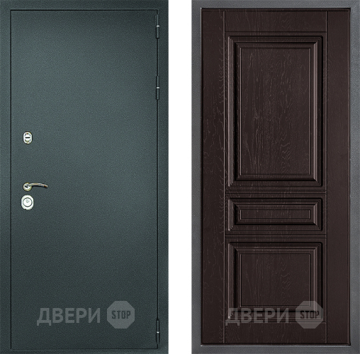 Входная металлическая Дверь Дверной континент Рубикон Серебро Дизайн ФЛ-243 Дуб шоколадный в Павловском Посаде