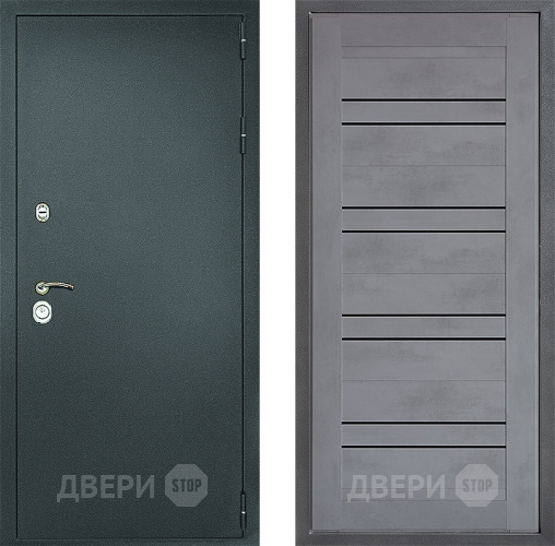 Входная металлическая Дверь Дверной континент Рубикон Серебро Дизайн ФЛ-49 Бетон серый в Павловском Посаде