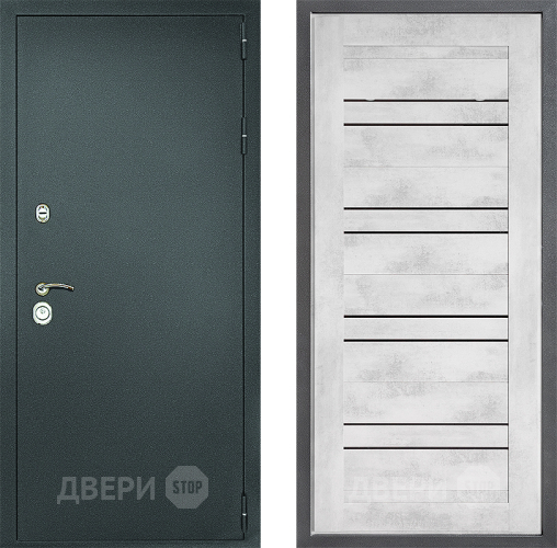 Входная металлическая Дверь Дверной континент Рубикон Серебро Дизайн ФЛ-49 Бетон снежный в Павловском Посаде
