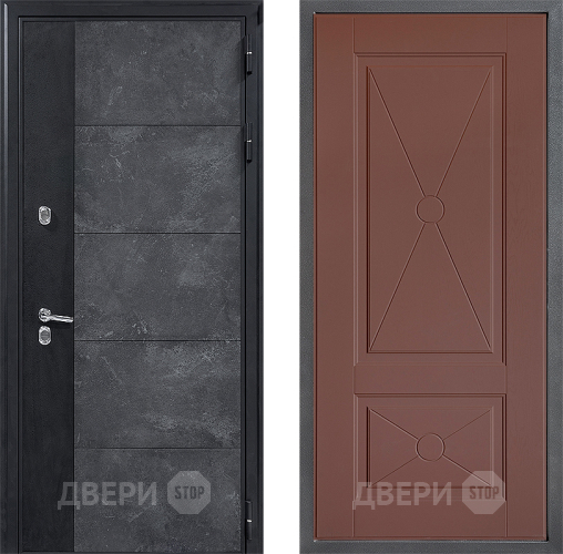 Дверь Дверной континент ДК-15 Бетон ТЕРМО ФЛ-617 Ясень шоколадный в Павловском Посаде
