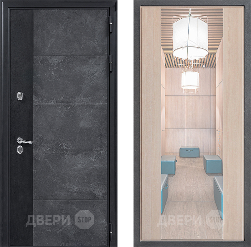 Входная металлическая Дверь Дверной континент ДК-15 Бетон ТЕРМО ФЛЗ-1 Зеркало Капучино в Павловском Посаде