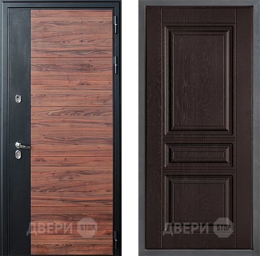 Входная металлическая Дверь Дверной континент ДК-15 Красное Дерево ТЕРМО ФЛ-243 Дуб шоколадный в Павловском Посаде