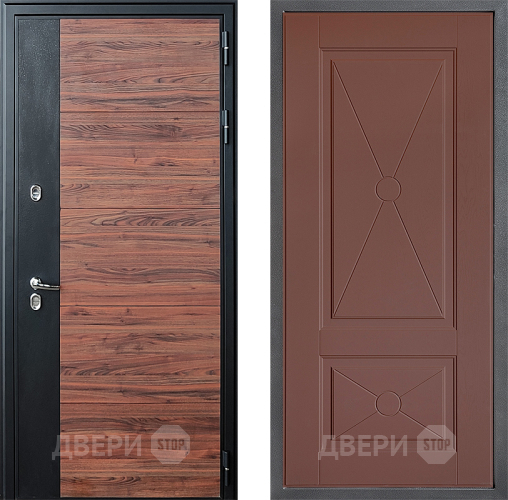 Входная металлическая Дверь Дверной континент ДК-15 Красное Дерево ТЕРМО ФЛ-617 Ясень шоколадный в Павловском Посаде