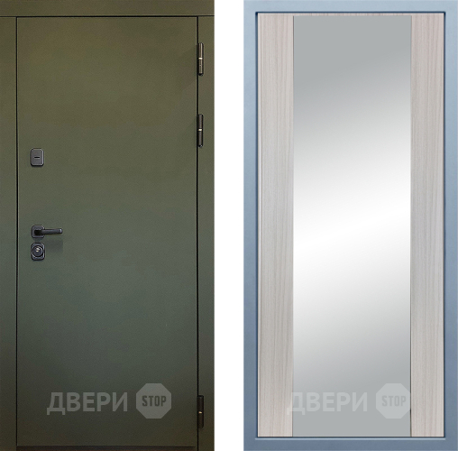 Входная металлическая Дверь Дива МД-61 Д-15 Зеркало Сандал белый в Павловском Посаде