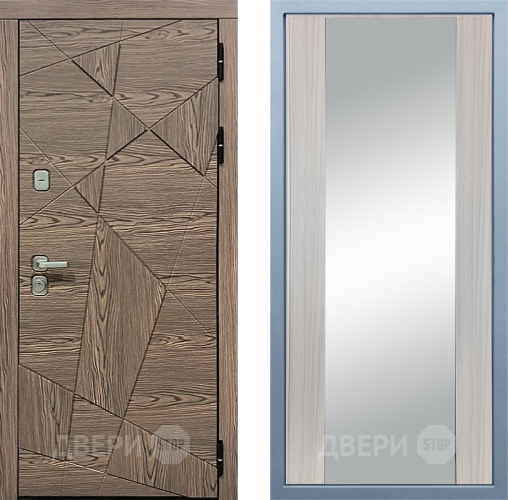 Входная металлическая Дверь Дива МД-97/2 Д-15 Зеркало Сандал белый в Павловском Посаде