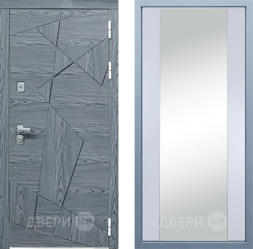 Входная металлическая Дверь Дива МД-97/3 Д-15 Зеркало Белый в Павловском Посаде