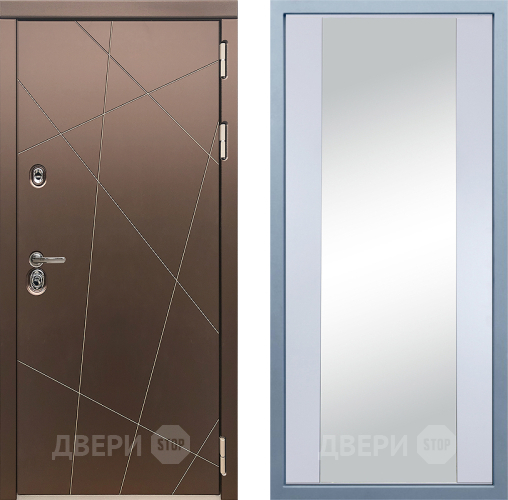 Входная металлическая Дверь Дива МД-50 Д-15 Зеркало Белый в Павловском Посаде