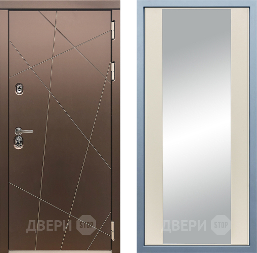 Входная металлическая Дверь Дива МД-50 Д-15 Зеркало Шампань в Павловском Посаде