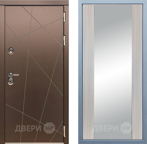 Входная металлическая Дверь Дива МД-50 Д-15 Зеркало Сандал белый в Павловском Посаде