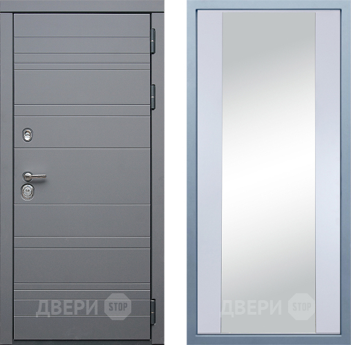 Входная металлическая Дверь Дива МД-39 Д-15 Зеркало Белый в Павловском Посаде