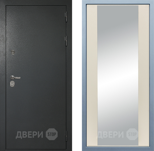 Входная металлическая Дверь Дива МД-40 Титан Д-15 Зеркало Шампань в Павловском Посаде