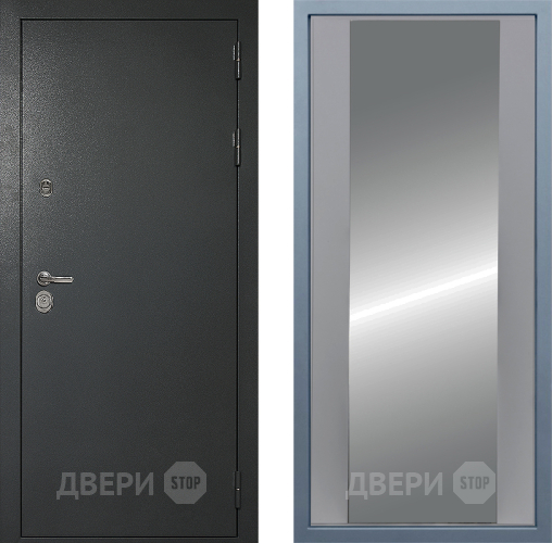 Входная металлическая Дверь Дива МД-40 Титан Д-15 Зеркало Силк Маус в Павловском Посаде