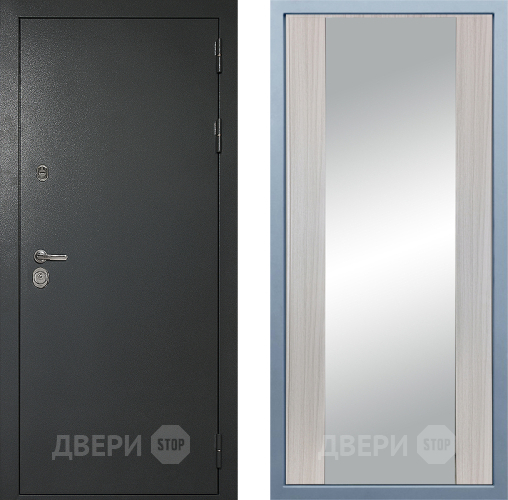 Входная металлическая Дверь Дива МД-40 Титан Д-15 Зеркало Сандал белый в Павловском Посаде
