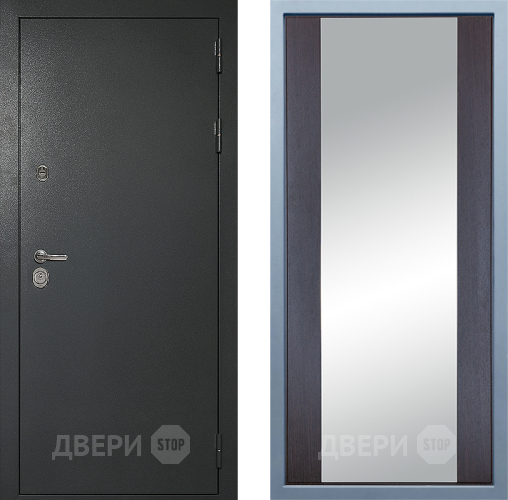 Входная металлическая Дверь Дива МД-40 Титан Д-15 Зеркало Венге в Павловском Посаде