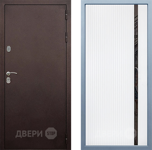 Входная металлическая Дверь Дива МД-40 Медь МХ-46 Белый матовый в Павловском Посаде