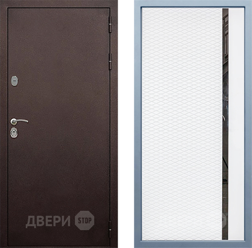 Входная металлическая Дверь Дива МД-40 Медь МХ-47 Белый матовый в Павловском Посаде